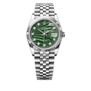 롤렉스 데이저스트 36mm 126234-0055 Full 904L Diamond Olive Green Palm Motif Dial Jubilee[CLEAN]