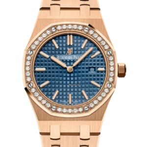 오데마피게 로얄오크 Lady 33mm 67651OR.ZZ.1261OR.02 Diamond Bezel Full Rose Gold Blue Dial[ZF]