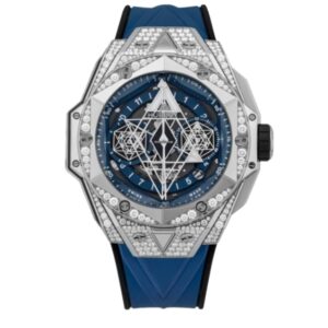 위블로 빅뱅 Sang Bleu 418.NX.5107.RX.1604.MXM20 45mm Titanium&Diamond Blue Rubber Strap Skeletonized Blue Dial[HB]