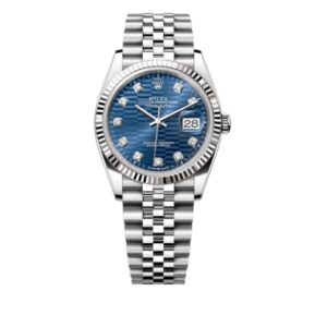 롤렉스 데이저스트 36mm 126234-0057 Full 904L Diamond Fluted Motif Blue Dial Jubilee[VS]