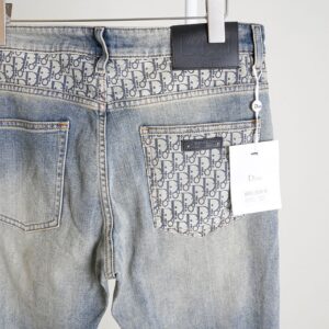 [국내배송]디올 오블리크 사이드 포켓 블랙 로고 패치 슬림핏 데님 팬츠