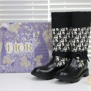 [국내배송]디올 블랙 레터링 로고D 메이저 롱부츠