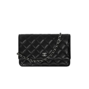 [탑티어/해외배송]샤넬 *정품가죽* WOC 클래식 체인 지갑(블랙/은장/램스킨)