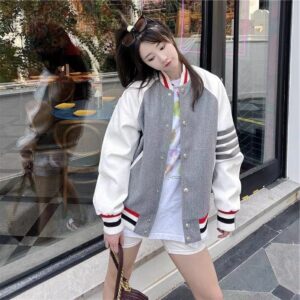 [국내배송]톰브라운 4바 니트 야구 점퍼