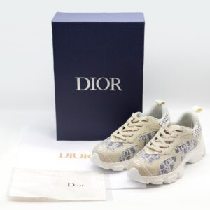 [국내배송]디올 바이브 샴브레이 오블리크 레더 스웨이드 스니커즈 블루