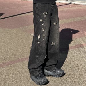 [국내배송]발렌시아가 데미지 절개 트위스트 흑청