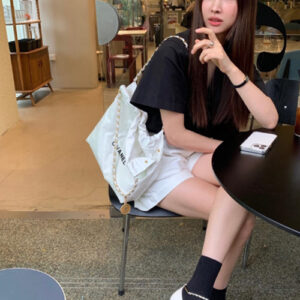 [차정원]chanel 22백 스몰 핸드백(화이트/흑장/램스킨)