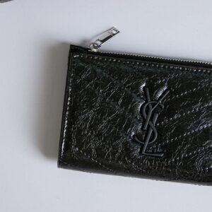 [국내배송]생로랑 프라그망 빈티지 레더 지퍼 카드 케이스