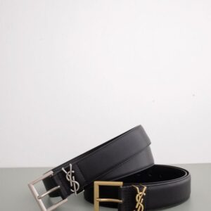 [국내배송]생로랑 모노그램 스퀘어 버클 카프스킨 벨트
