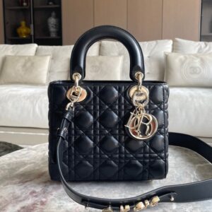 [국내배송]디올 ABC 레이디백 램스킨 블랙 금장