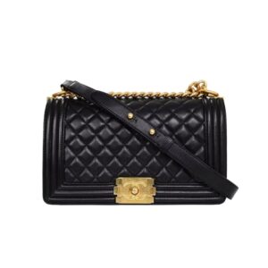 [탑티어/해외배송]샤넬 *정품가죽* 보이 미디엄 플랩 백(블랙/금장/램스킨)