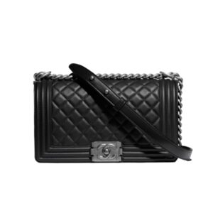 [탑티어/해외배송]샤넬 *정품가죽* 보이 미디엄 플랩 백(블랙/은장/램스킨)