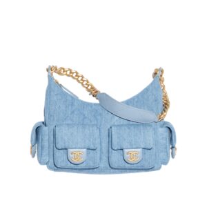 [프리미엄/해외배송]샤넬 크루즈 라지 호보 백(블루/금장/데님)