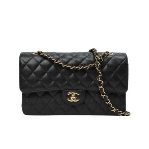 [프리미엄/해외배송]샤넬 클래식 플랩 백 미디엄(블랙/금장/캐비어)