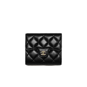 [탑티어/해외배송]샤넬 *정품가죽* 클래식 플랩 스몰 지갑(블랙/금장/램스킨)