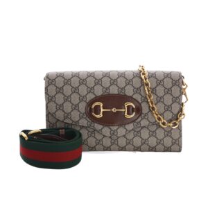 [프리미엄/해외배송]구찌 홀스빗 1955 스몰 웨빙 스트랩 숄더백(GG수프림/브라운)